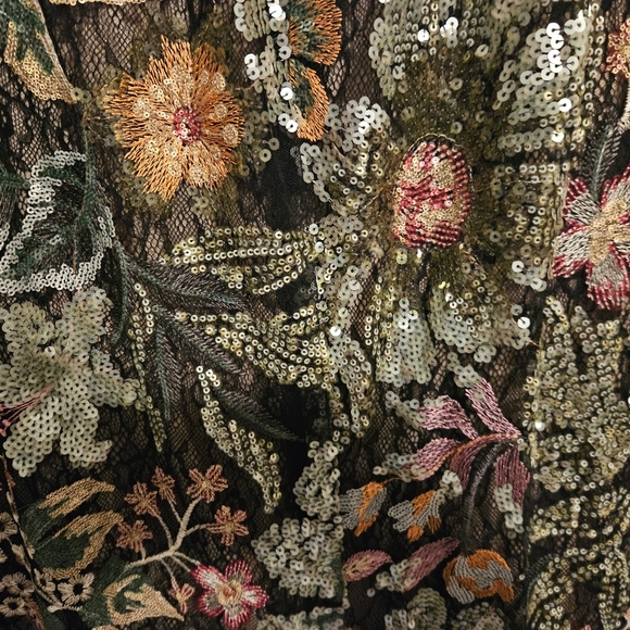 Mac Duggal Green and Black One Shoulder Embellished Gown with Slit for Prom - Picture 6 of 9